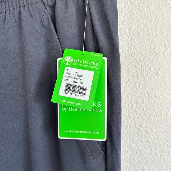NWT Healing Hands Scrub Pants Gray Ryan Straight Leg 9590T Medical - Picture 3 of 6